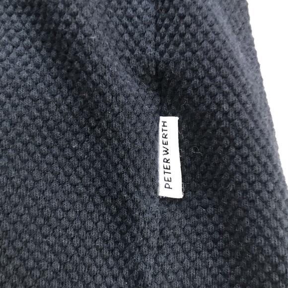 Peter Werth No 1 London cotton navy blue short sleeve open knit waffle polo L - Picture 5 of 10